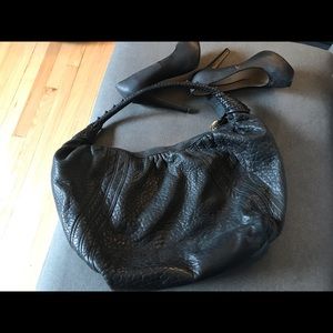 Black leather Fendi spy hobo purse